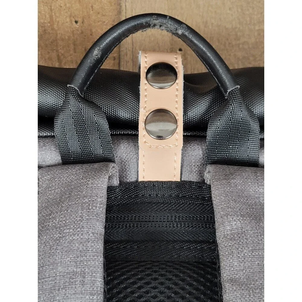 NWT Tocode Laptop BackPack Roll Top‎ USB Anti Theft DaypackWater Repellent Gray